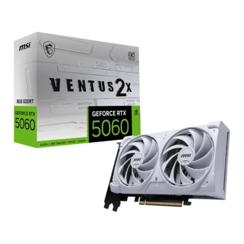 MSI GeForce RTX 5060 8G VENTUS 2X OC WHITE 8GB GDDR7 550W Graphics Card